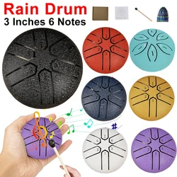 3 Inches 6 Notes Mini Handpan Rain Drum - Outdoor Yoga Meditation Instrument, Unique Relaxation Gift