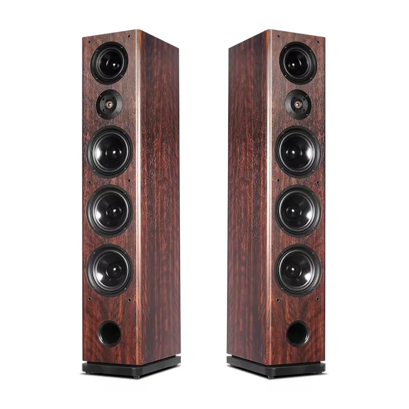 High-end tower 2.0 front speaker living room three-band passive floor-to-ceiling home stereo wooden speaker