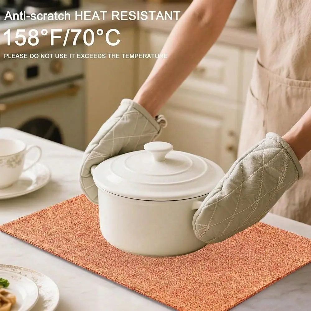 

Cloths Placemats For Dining Table Set Of 6, Heat Resistant Washable Cotton Linen Blend Table Mats, Ideal For Kitchen Party Dini
