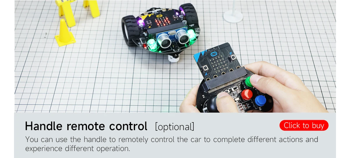 Yahboom Smart Robot Car Kit for BBC Micro:bit STEM Science Kits Coding Robots Microbit Car Handle Support MakeCode Programming