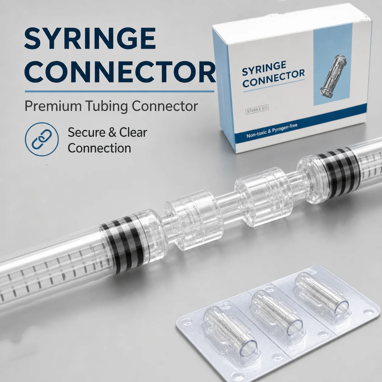 10/20/50/100/1000PCS Female to Female Luer Lock Connector Syringe Coupler Double Thread Adapter Transparent Connector