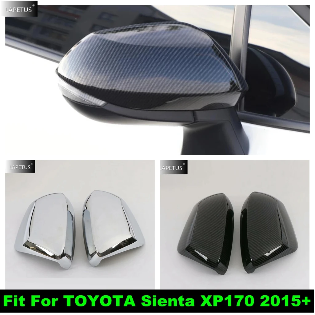

For TOYOTA Sienta XP170 2015 - 2020 Car Rearview Mirror Cap Wing Case Shell Cover Trim ABS Chrome / Carbon Fiber Accessories Kit