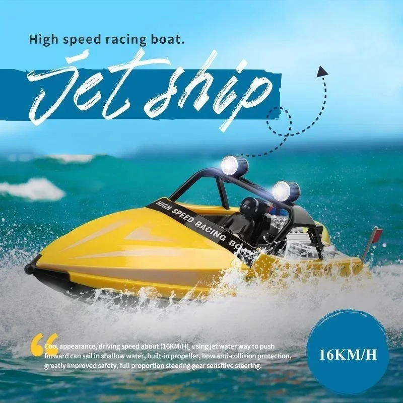 

Rc Speedboat High-speed Jet Racing Boat With Lights Children's Remote Control Toy Boat High-powered Race Rc Toy Model