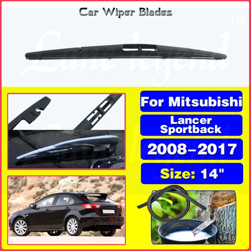 

For Mitsubishi Lancer Sportback 2008 - 2017 Rear Windshield Windscreen Wiper Blade Brushes Cutter Car Accessories 14"