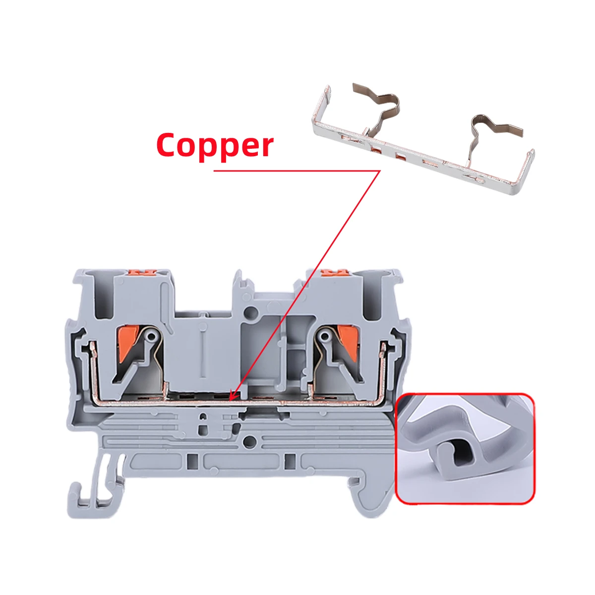 1/5/10PCS Din Rail Terminal Block PT-2.5 Push In Terminal Connector Spring Screwless Electrical Wire Conductor Terminal Block