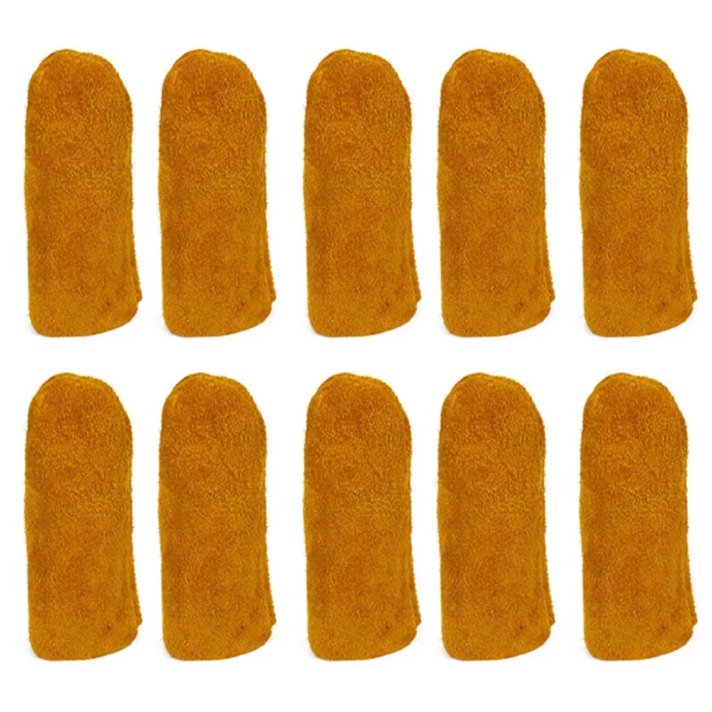 For Needlework Leather Finger Protectors For Sewing Projects Yellow Non Slip Finger Cots For Needlework Flexible Movement