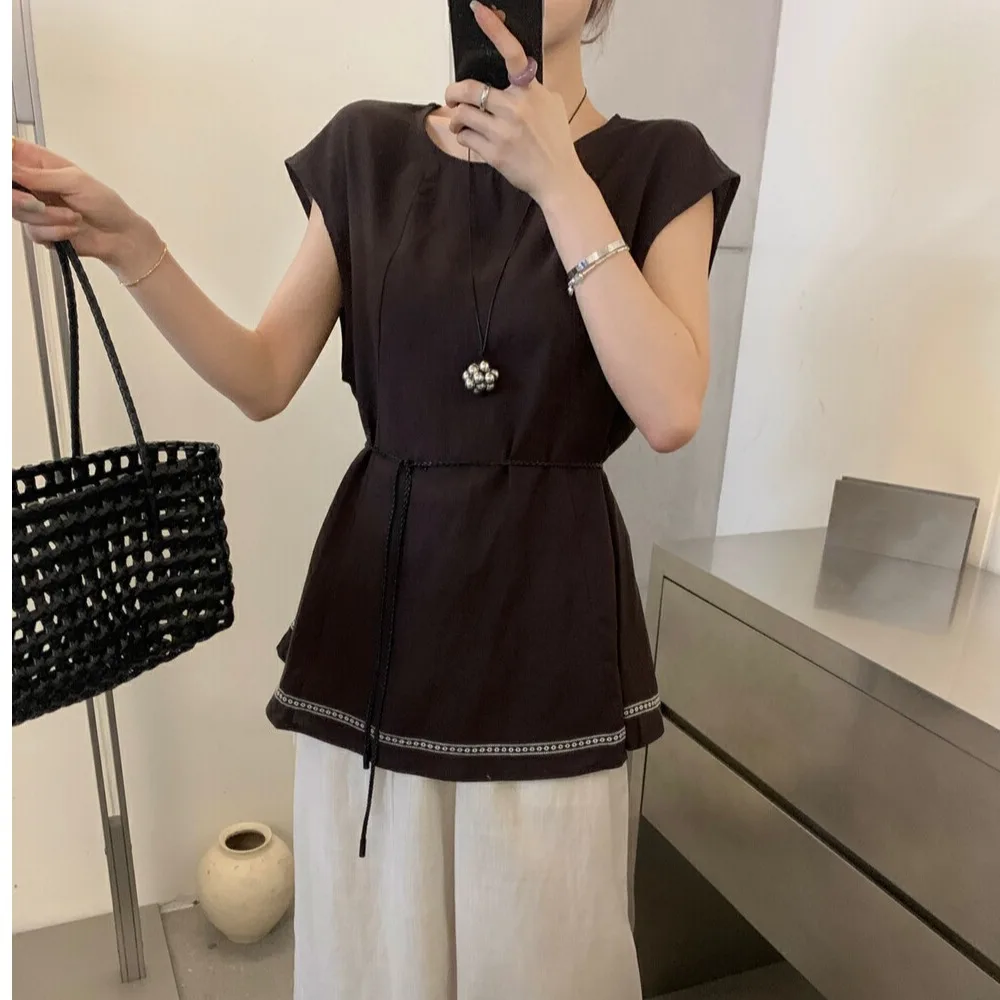 Coreano Sle rotondo Ne Nastro Vita che dimagrisce Fly Sve irt Donna Estate Nuovo design Sensation Ele Small irt