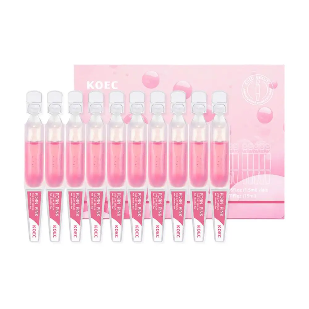 Pink PDRN Serum Ampoule 1.5ml x 10pcs Salmon PDRN Glutathione Niacinamide Hydrolyzed Collagen Hydrating Face Care