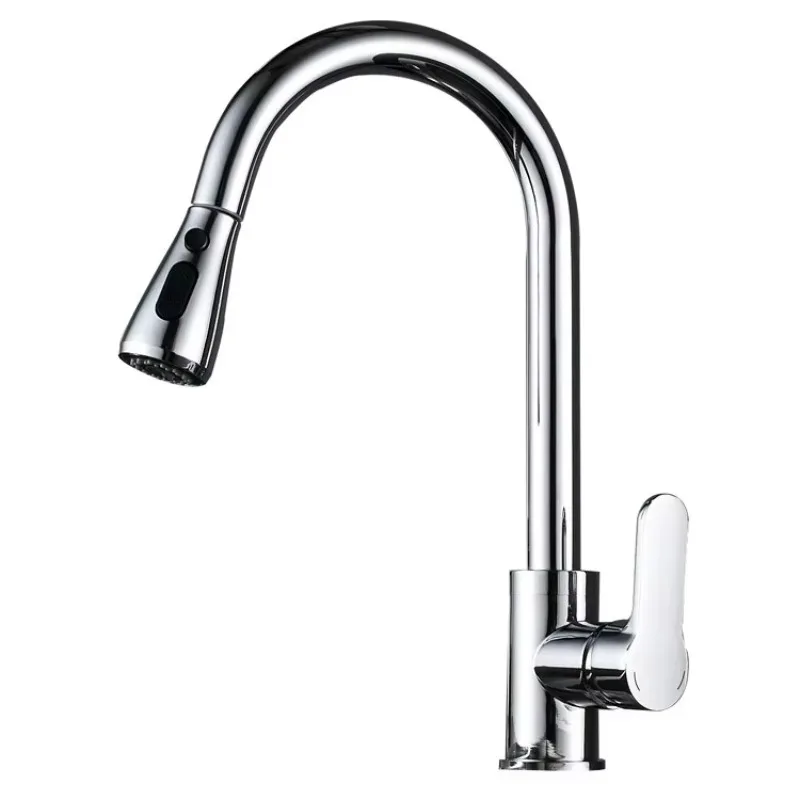 304 Stainless Steel Black Kitchen Faucet Hot and Cold Faucet Sink Rotatable Single Cooling for Kitchen