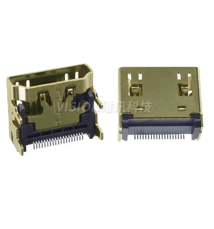 free shipping 50pcs/1lot HDMI female seat Connector SMD 19P  female seat A type port Copper Gold-plated video interface/socket
