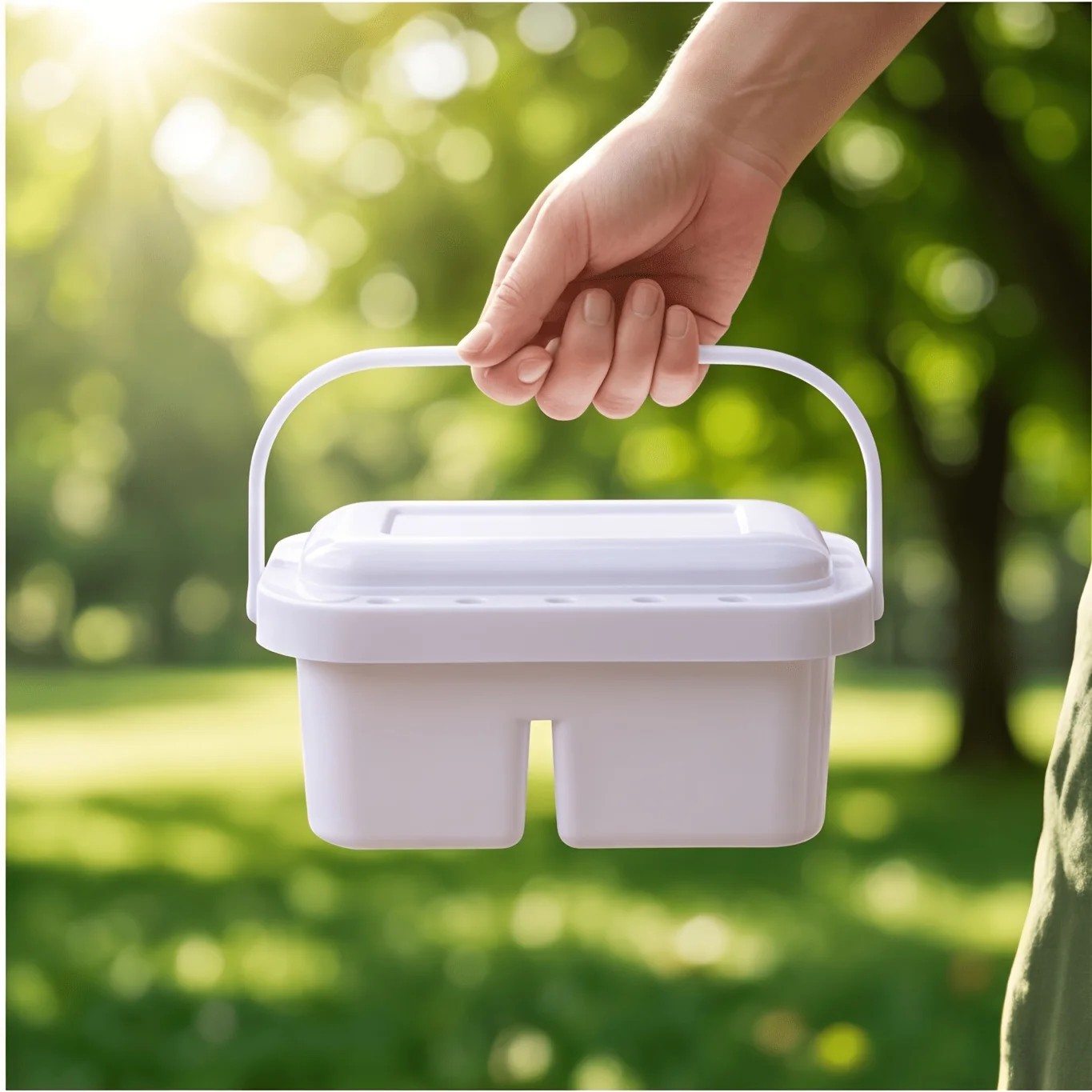 2-In-1 for art Brush Washing Bucket,Large-Capacity Divided Design,Multi-Hole Brush Slots on The Top And a Palette at The Bottom