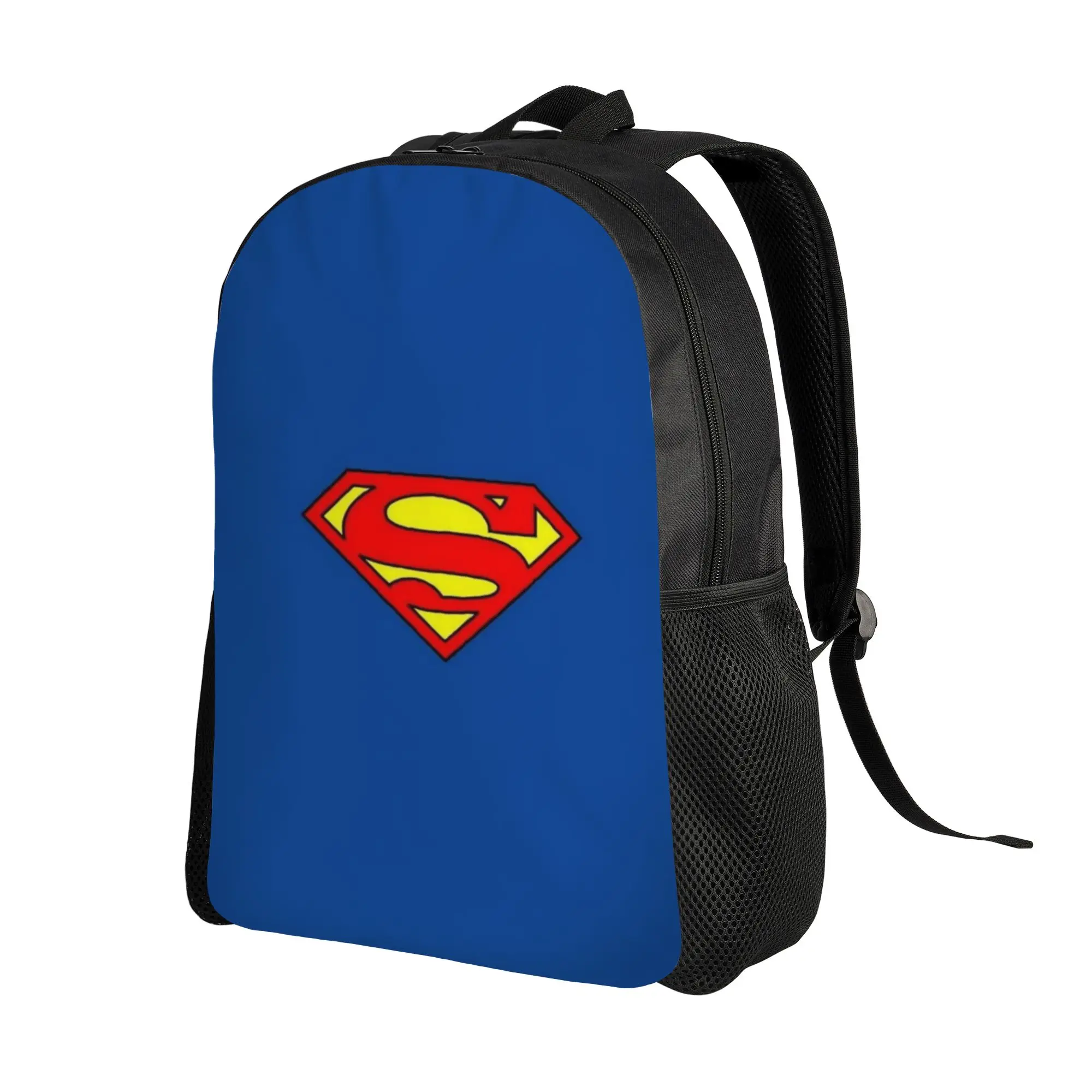 Back to school season olid Deep Blue Superman Badge Graphic Backpack  For Women Snack Storage Backpack
