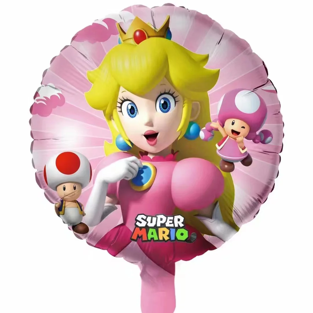 Cartoon Peach Princess Party Balloons Set, Balão de látex de hélio, Baby Shower, Decoração de aniversário, Kids Toy Gifts, 6pcs