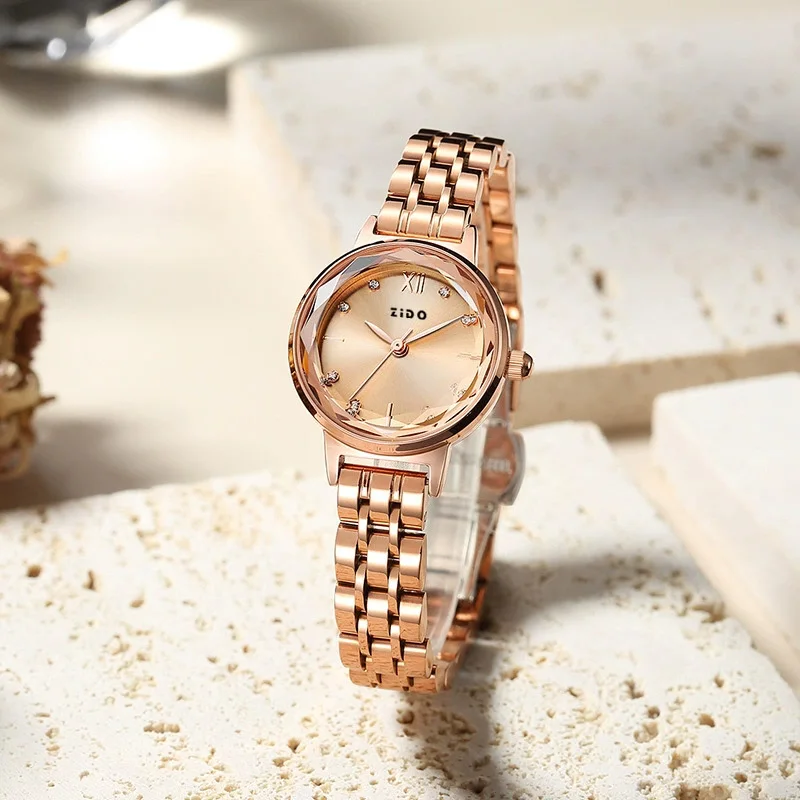 2025 zido relógio de quartzo para mulher de alta qualidade relógio feminino moda elegante relógios femininos redondo automático pulseira aço inoxidável