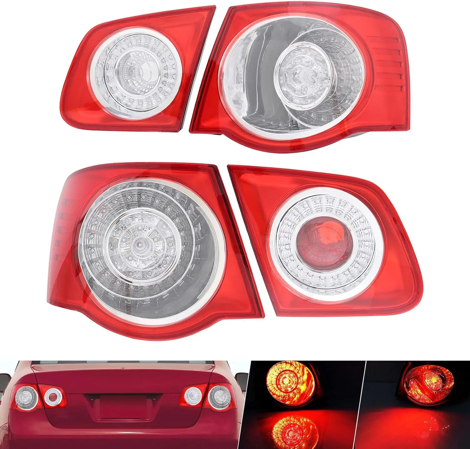 

R36 Style Cherry Red 4 шт. светодиодный задний фонарь для Volkswagen для VW Jetta MK5 Sedan 2006 2007 2008 2009 2010 левая и правая сторона