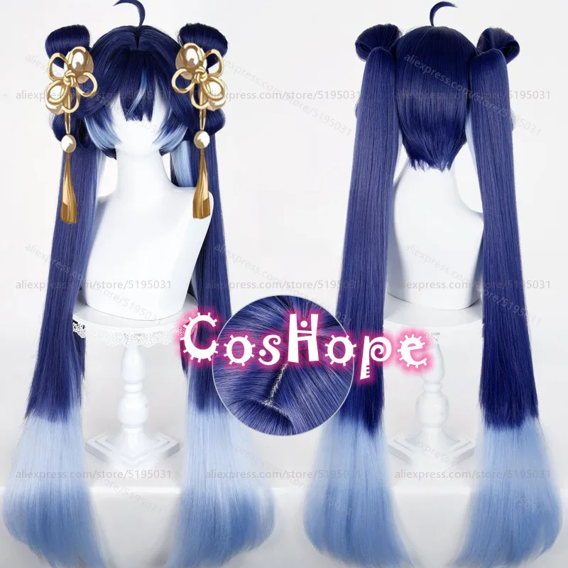 

IUNO Косплей Парик с Двойными хвостиками Синий смешанный парик Аниме Термостойкий синтетический парик для Хэллоуина Карнавальный костюм для вечеринки