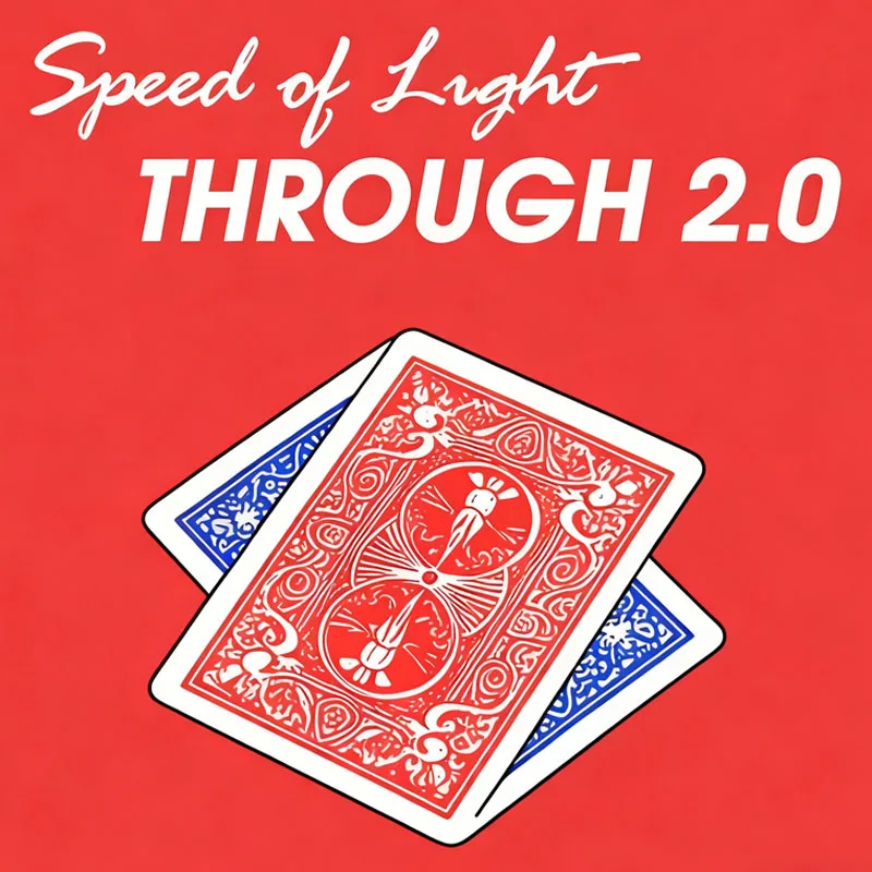 Velocità della luce attraverso 2.0 Trucco magico Visivo Due carte Penetrazione incrociata Illusione Close Up Street Magic Gimmick