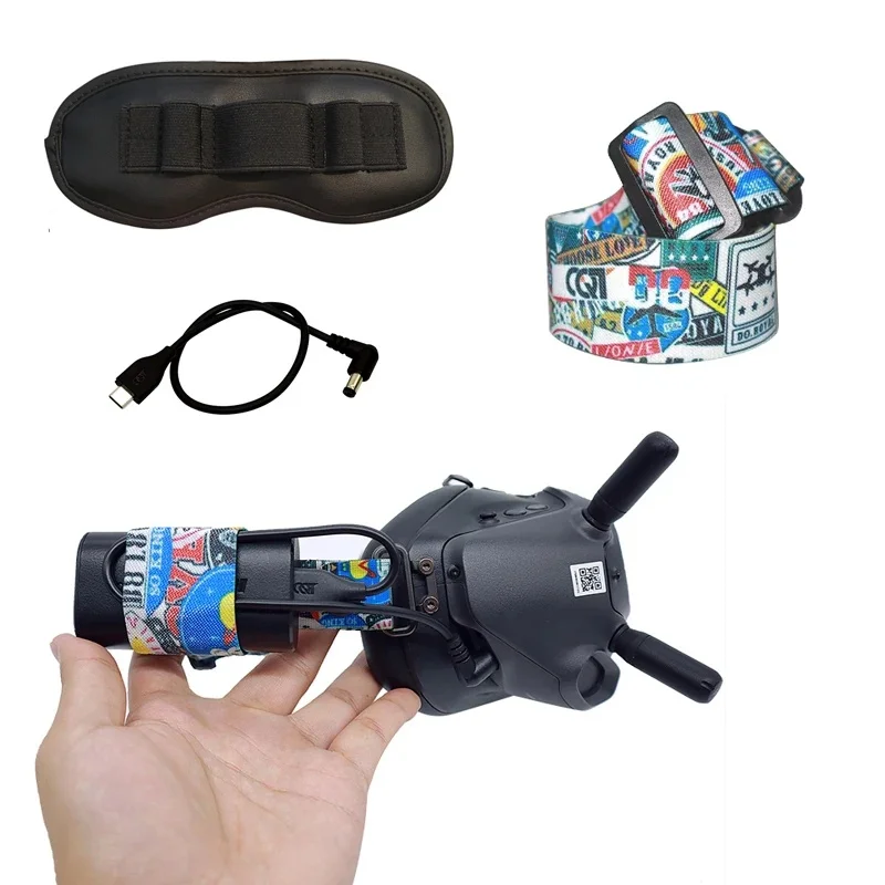 Наголовный ремень для очков DJI FPV Goggles V2 Drone Combo, регулируемый, с держателем для батареи и зарядным кабелем для очков Fatshark VR.