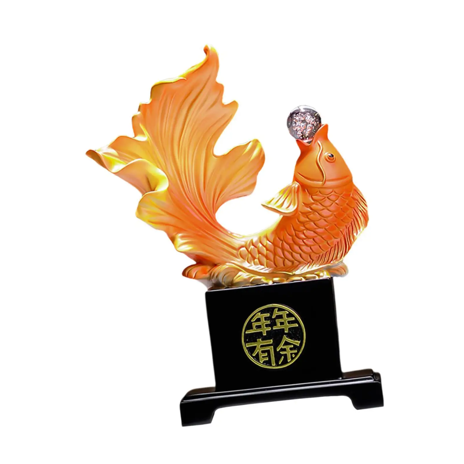 Fish Sculpture Modern Birthday Gift Good Luck Chinese Style Animal Figurine for