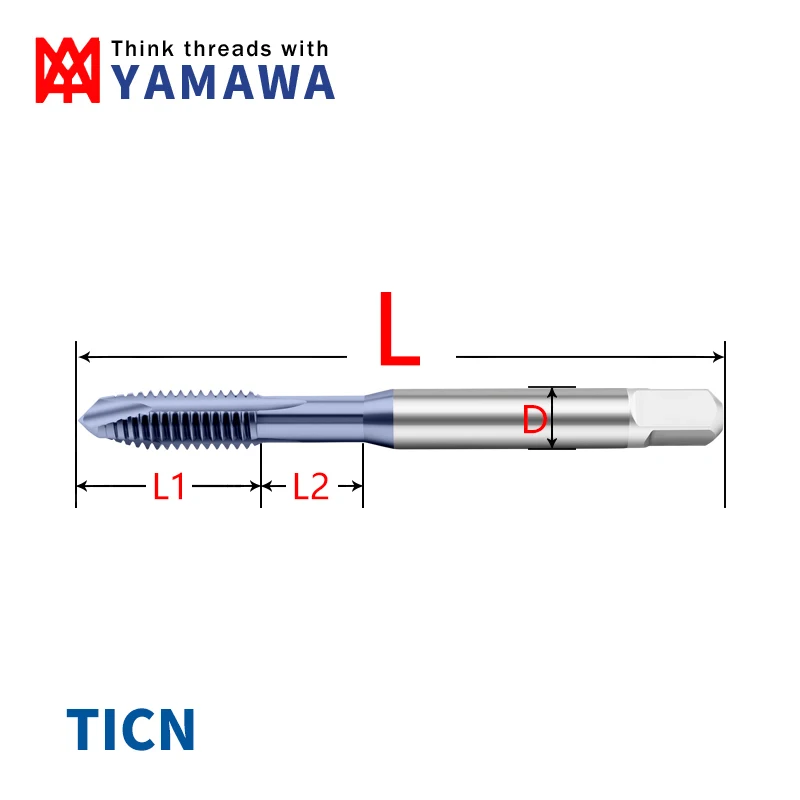 YAMAWA Spiral Pointed Tap M5.5-M14 HSSE Machine Thread Taps For Through Hole Tapping Without/TIN/TC50/TICN Coating