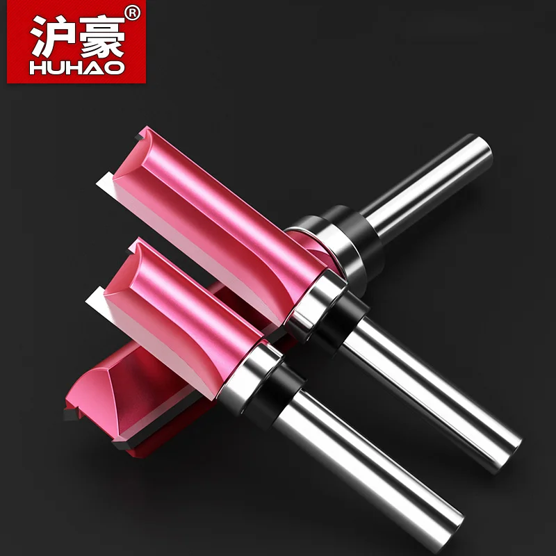 HUHAO 1PCS 1/4 1/8  1/12 Shank Cutter Router Bit Trimming Woodworking Milling Cutter Dual Blades