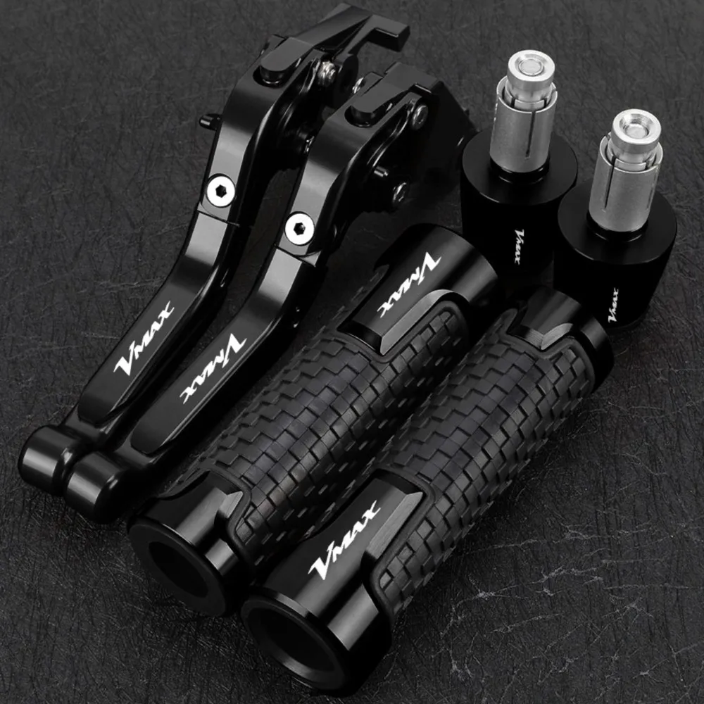 

For YAMAHA VMAX 1200 1985-2008 V-MAX V MAX 1200 Motorcycle Accessories Extendable CNC Brake Clutch Levers Handlebar Grips Ends