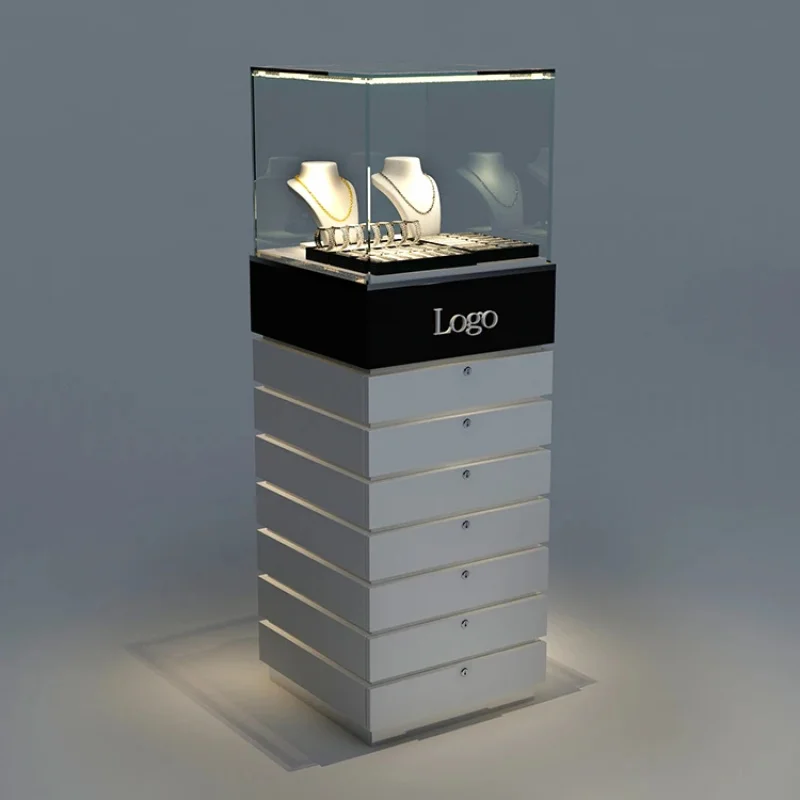 

Customize.Modern Luxury Glass Jewelry Display Cabinet Shopping Mall Counter with Customizable Color & Size
