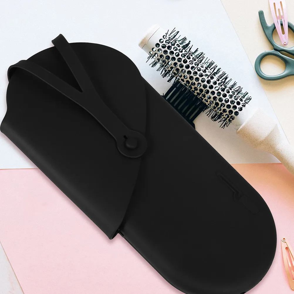 

2Pcs Hair Curler Pouch Hair Iron Silicone Bag Portable Storage Organizer Travel Hanging Curling Iron Holder Reusable Anti-Scald