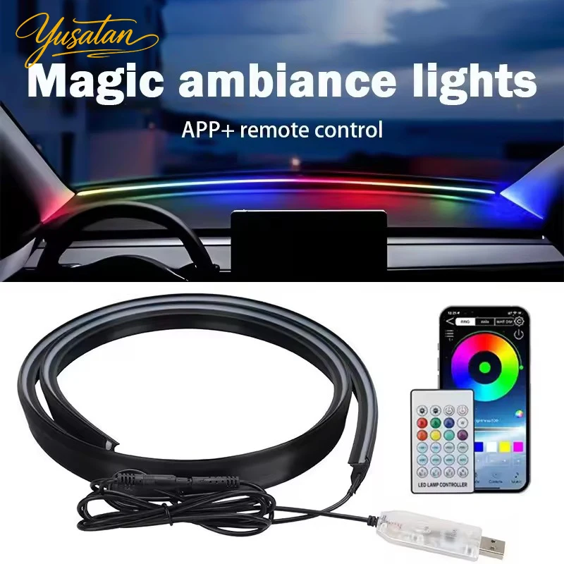 150CM Symphony Auto-Instrumententafel Ambientebeleuchtung Auto-Innenraum LED Versteckte Streifenbeleuchtung mit APP-Fernbedienung