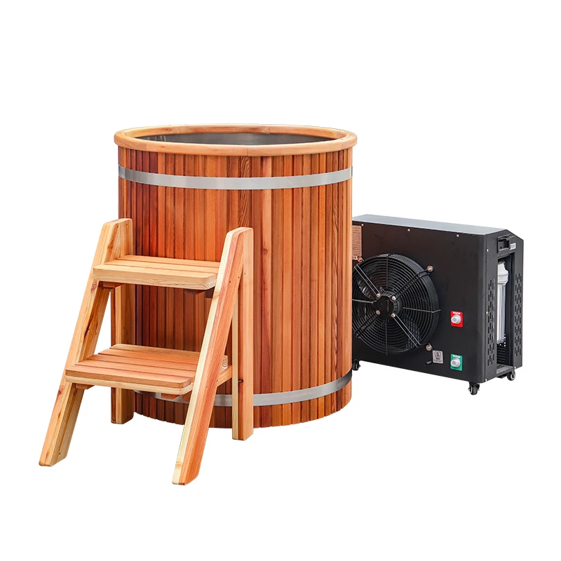 

Stainless steel hot-selling wooden tub for ice bath fitness recovery