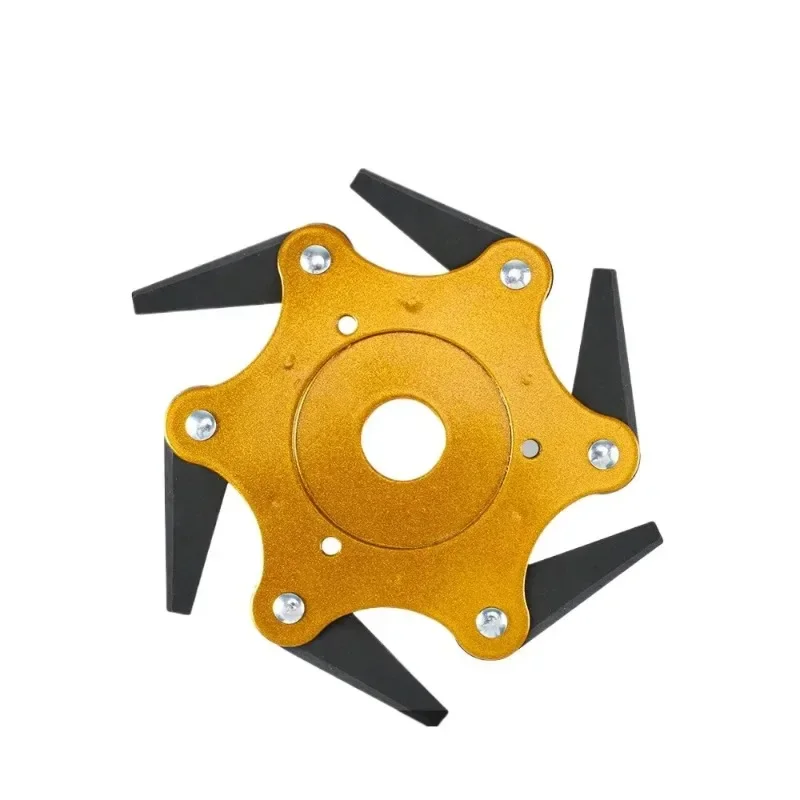 New Lawn Mower Blade 6-Leaf Cutter Head, Manganese Steel Weed Trimmer Replacement Rotating Cutting Disc
