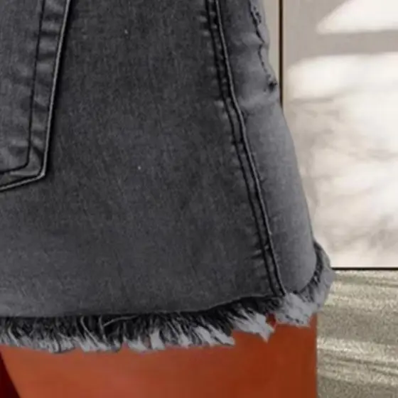 Pantalones cortos informales para fiesta y Club, pantalones cortos de verano para mujer, pantalones cortos de cintura alta lavados con borde rasgado Retro, bolsillos laterales ajustados levantados a tope