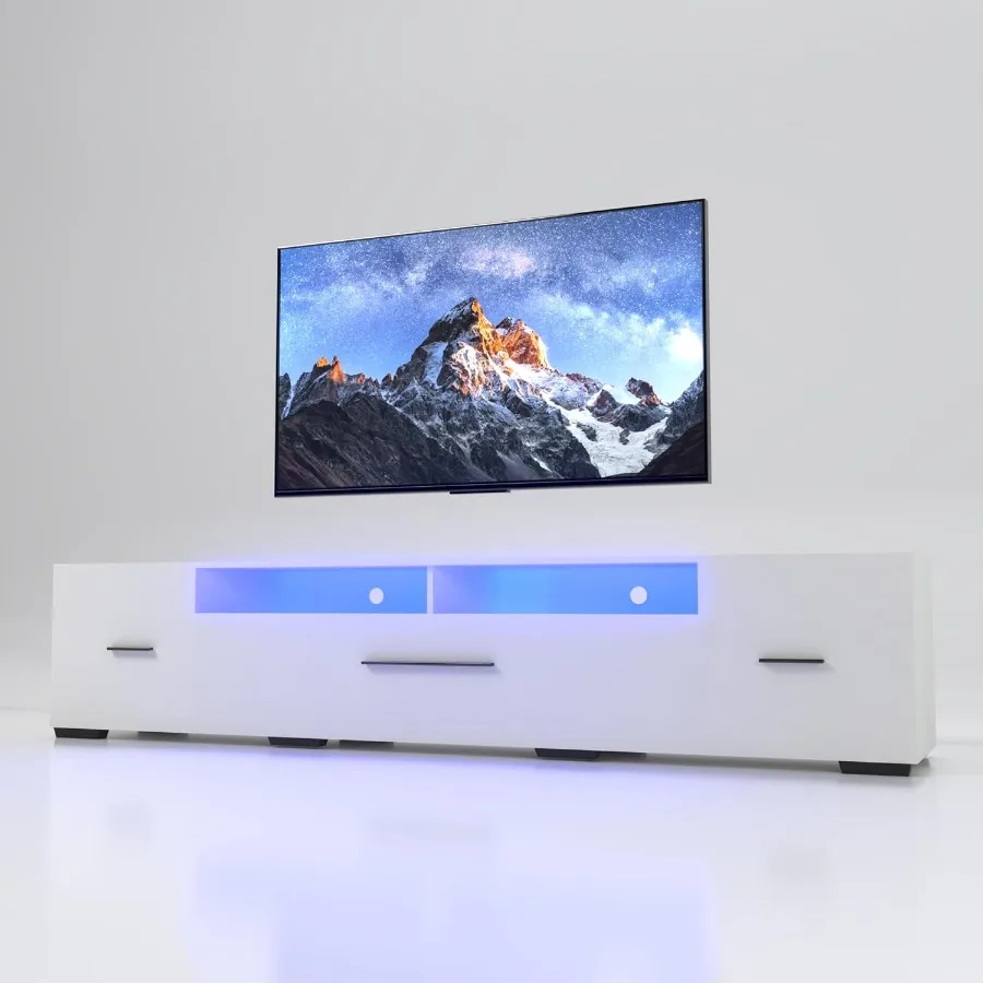 LED TV Stand for 65 75 85 Inch TV Modern Entertainment Center with Light String 31 Modes Full Color Selection Long TV Console w