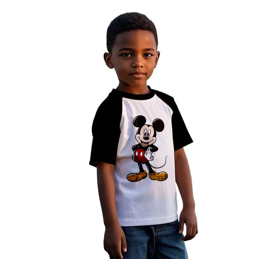 

Disney Boy T Shirts Funny Boy Kids Gift Top Tee Mickey Mouse T Shirt for Boys Short Sleeve Casual Children's Clothing