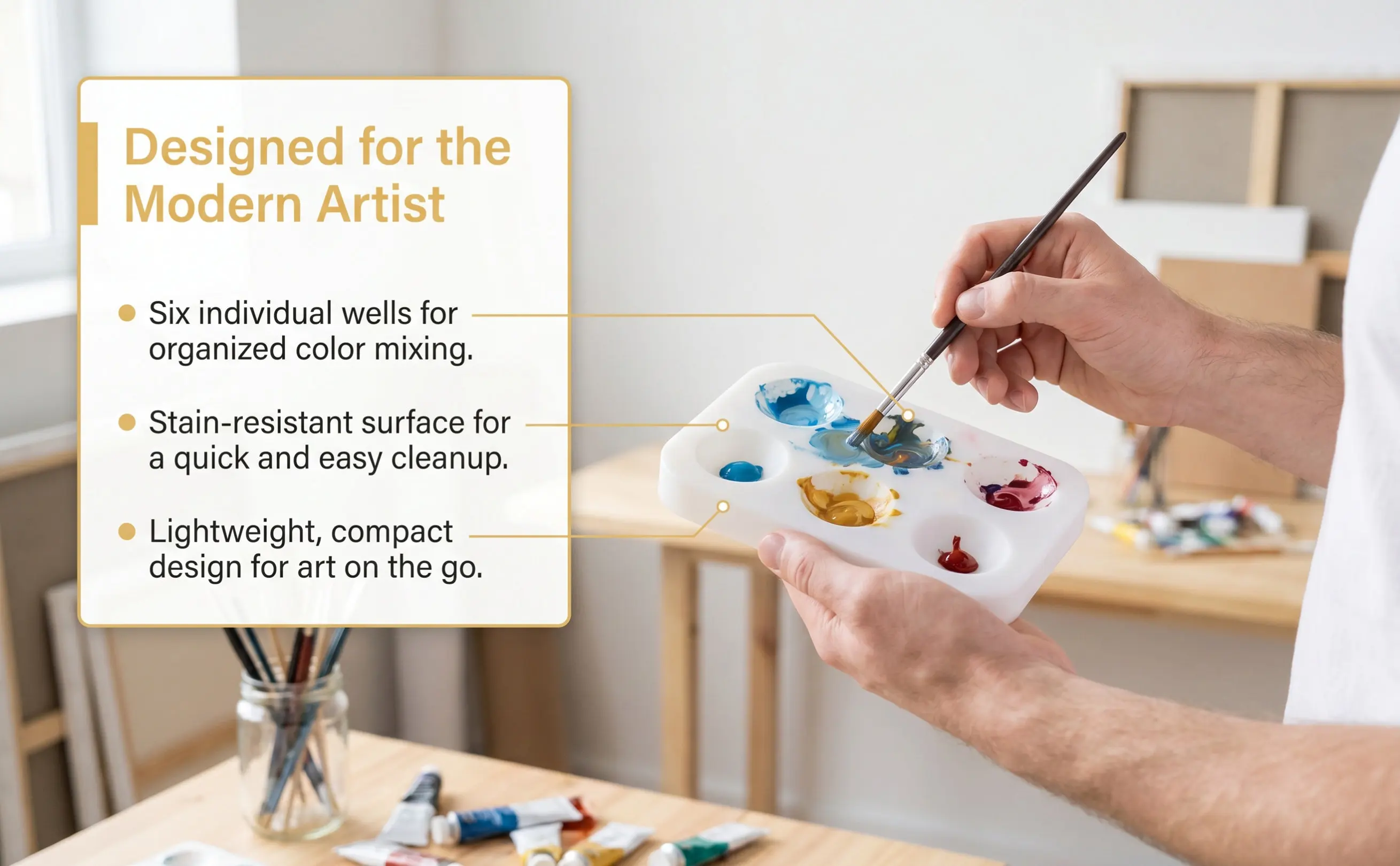 3Pcs Premium Silicone Watercolor Palette Empty Mixing Tray Lightweight Portable for Watercolor Painting Gouache Acrylic Oil