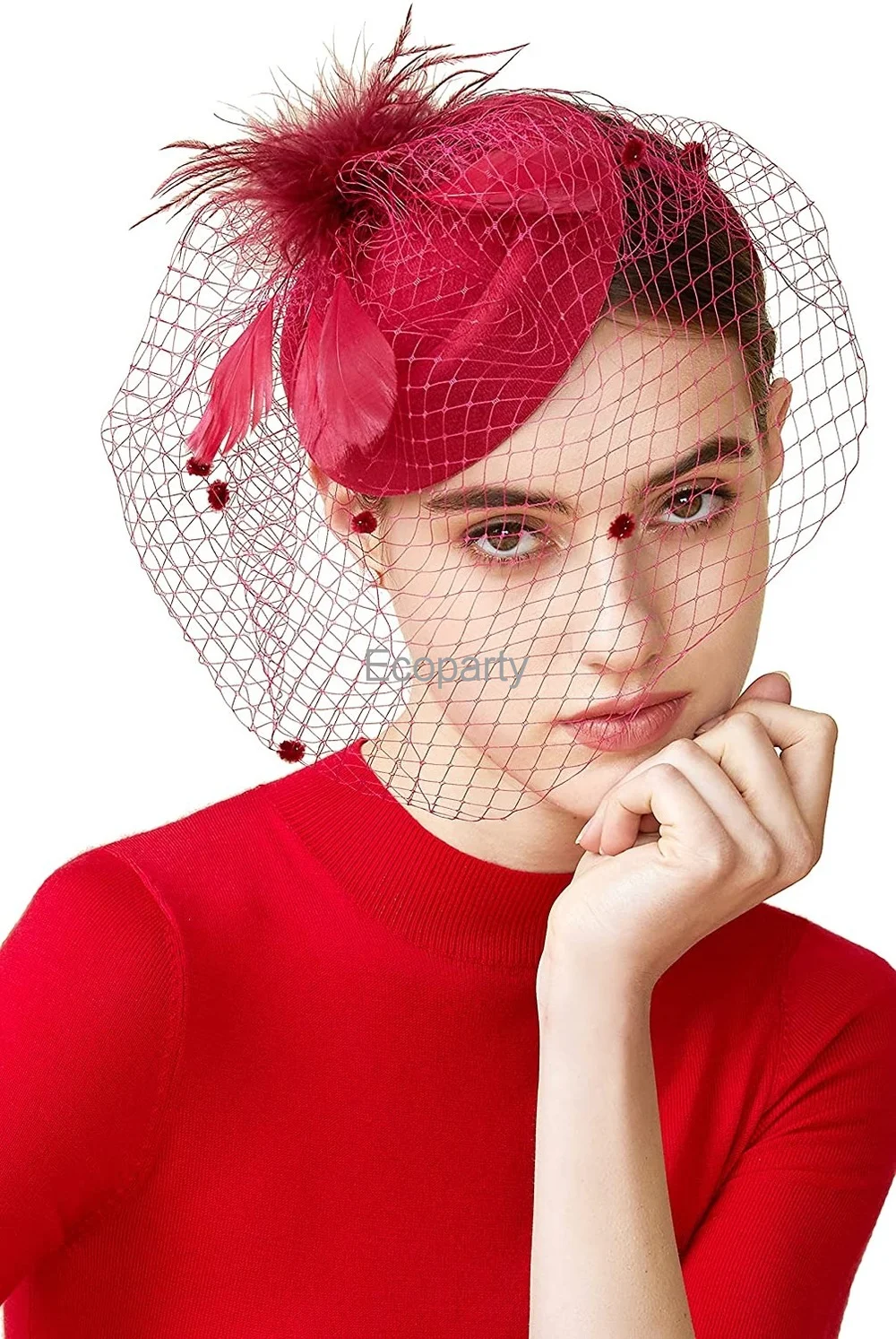 Fascinator Hat Veil Feather Fascinator Hair Clip Tea Party Pillbox Derby Hat Fascinator Bridal Wedding Veil