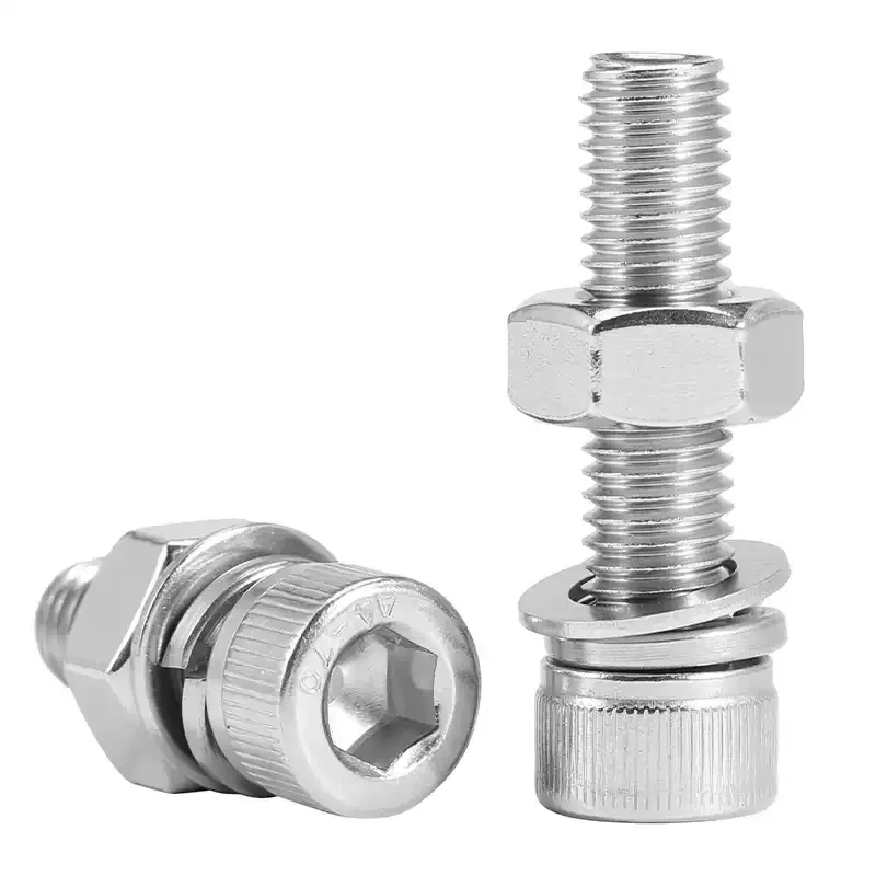 M6 M8 M10 M12 316 Acero inoxidable cabeza hueca hexagonal tornillo y tuerca juego grande tornillo de extensión completa