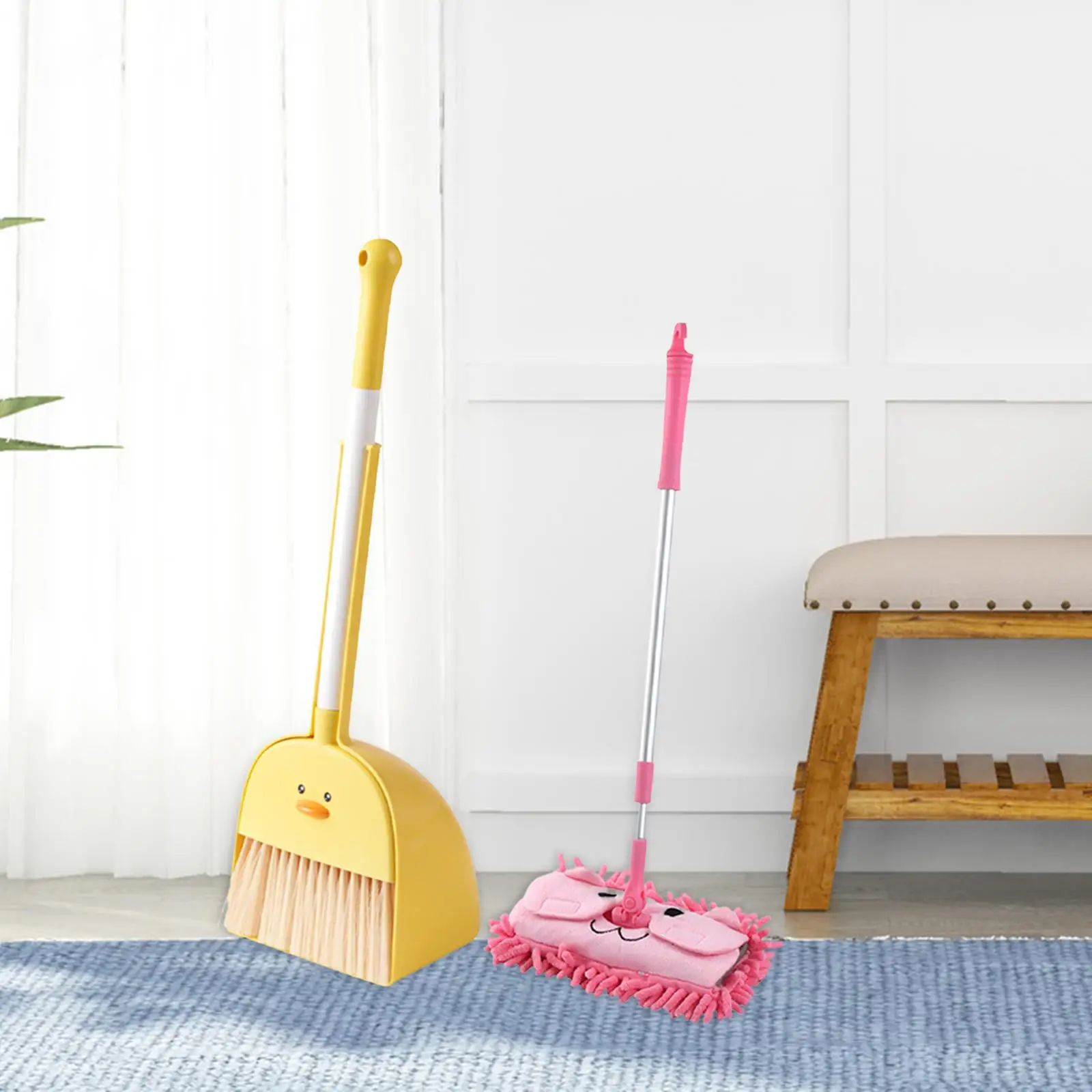 Kids Cleaning Toy Set Mini Broom with Dustpan Mop for Kids Boys Girls