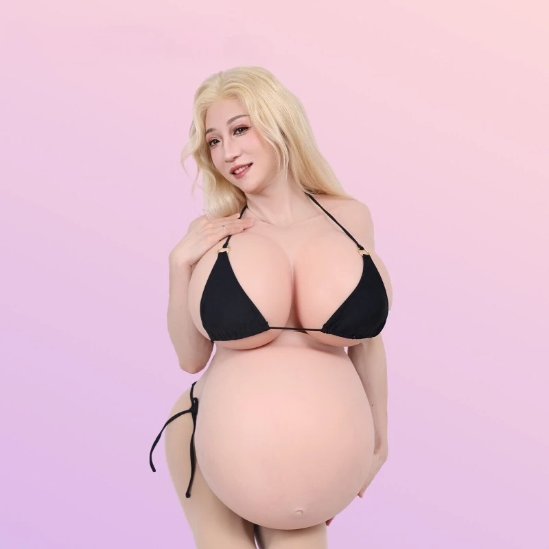 

Silicone Triplet Fake Pregnancy Abdominal Costume Role Playing Performance Prop（With Pregnant Line）