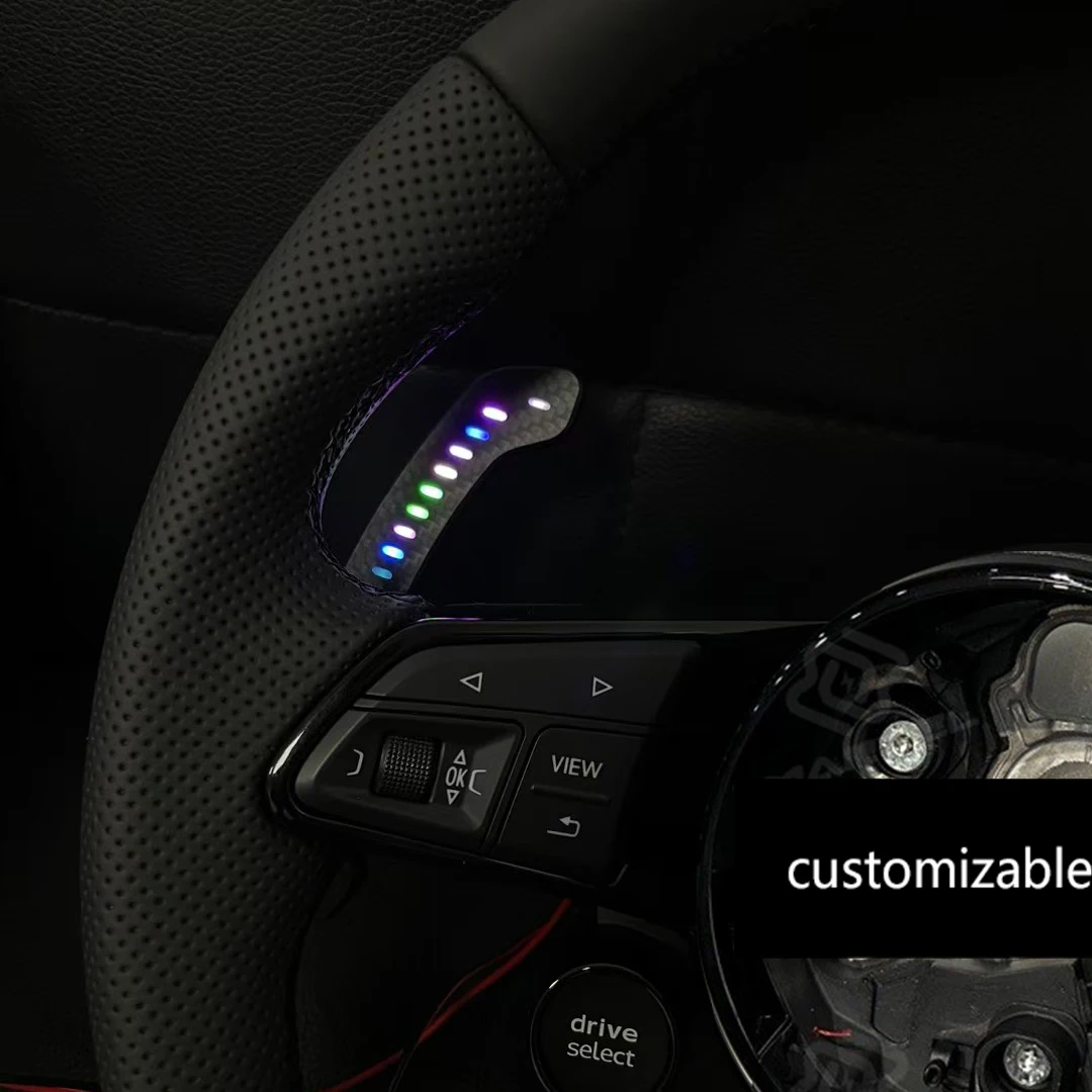 Nappa Leather Steering Wheel with LED Paddles for Audi A3 A4L Q5 Q7 A6 A7 S Line Models OEM+ Custom Volante Car Interior Upgrade