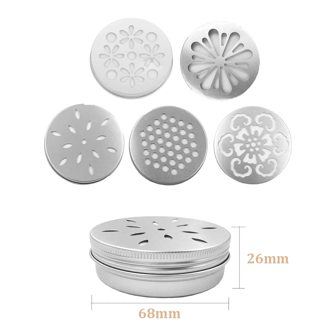 10PCS 60ml Aluminium Tins with Hollow Lid Dog Scent Work Tins Dog Training Box Empty Aroma Diffuser Holder Scent Beads Container