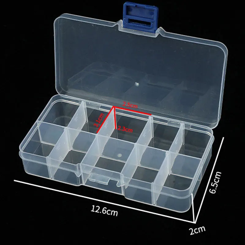 10 Slots Adjustable Plastic Storage Box Storage Box Case for Jewelry Diamond Embroidery Craft Bead Pill Holder Storage Tool