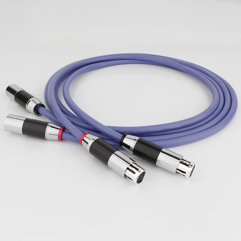 Para Furutech XLR Cable OCC 3Pin XLR Balanced Microphone Cable RCA to XLR interconnect Amplifier Line z wtyczką z włókna węglowego