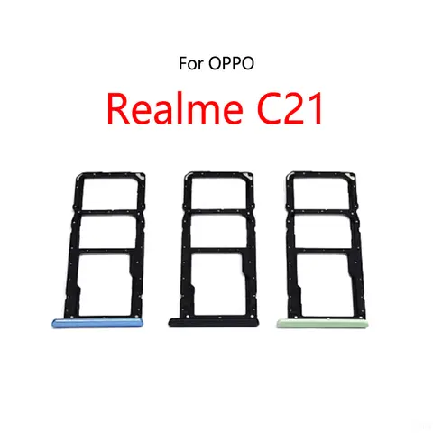 OPPO Realme C21용 새 SIM 카드 슬롯 트레이 홀더 Sim 카드 리더 소켓