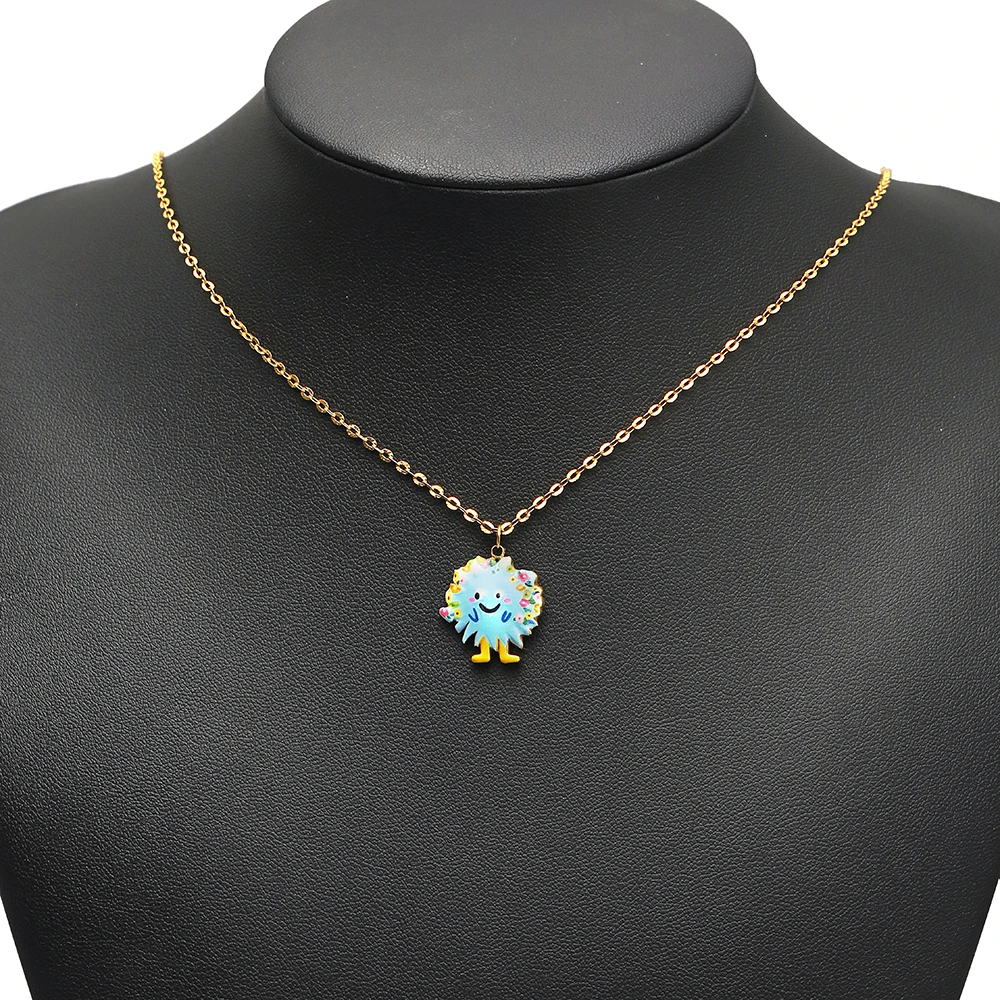 4 Stück Edelstahl-Cartoon-Emaille-Tieranhänger für DIY-Kinder-Schmuckherstellung, Ohrringe, Charms, Halsketten, Accessoires – Detail 3