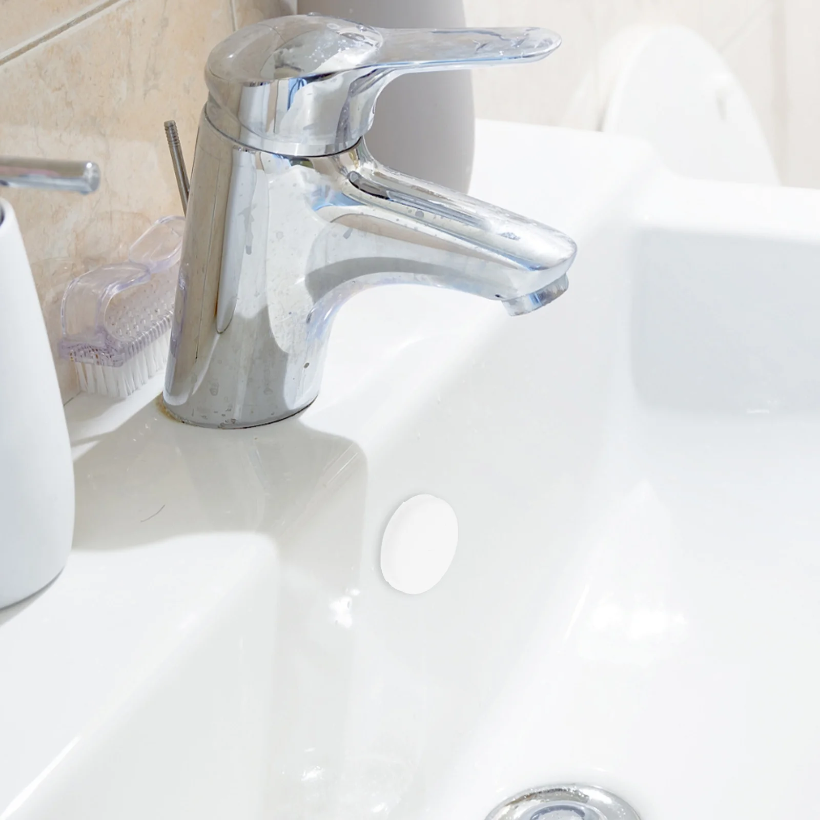 

10pcs Sink Bathroom Basin Covers Trim Overflow Drain Cover Bathroom Sink Overflow Rings Ceramic Basin Hole Cover