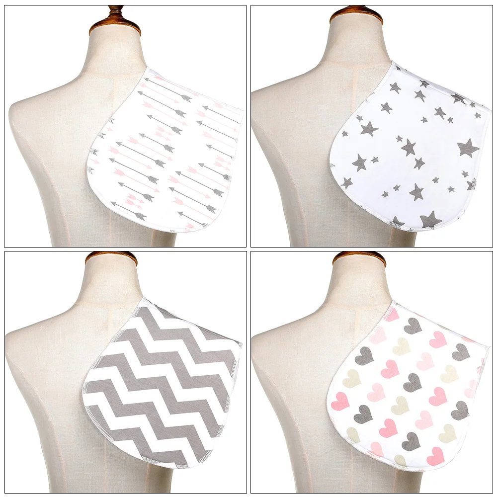 

4 Pcs Cloths Cotton Drool Towels Sweat Absorbent Newborn Infant Back Towel Pad Baby Bibs Nursing Infant Back Pad