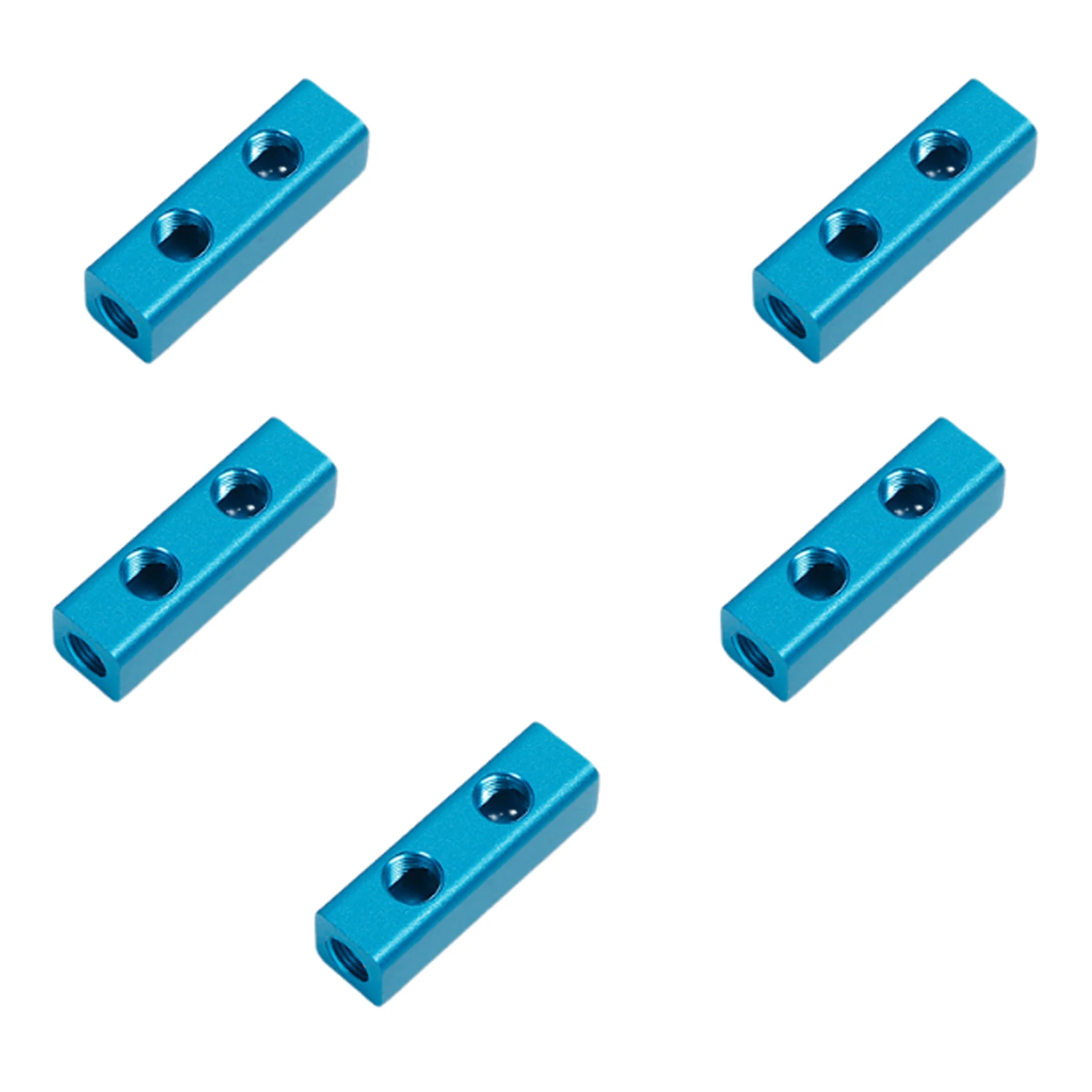 Pneumatic Manifold Air Distribution Block Durable 4 Way 7-Port Aluminum Strip Multi Way Splitter