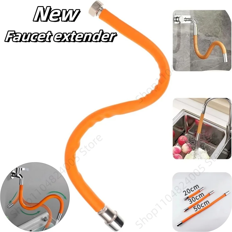 360° Water Faucet Extender Bathroom Adjust Free Bending Splashproof Universal Extension Tube Adapter for Kitchen Sink Nozzle