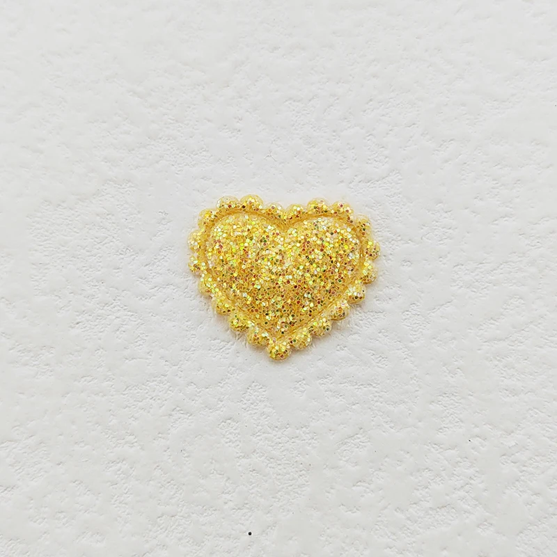 100 Stück 2,5x2,1CM Mini Glänzende Herz-Applikationen zum Aufnähen auf Kleidung, Hüten, DIY-Kopfbedeckungen, Haarspangen, Schleifen-Deko-Accessoires – Detail 8